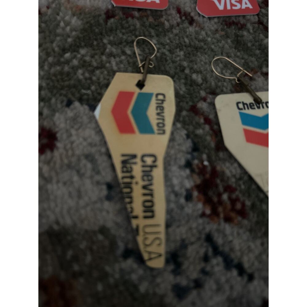 Credit Card Novelty Earrings. Visa And Chevron View 3